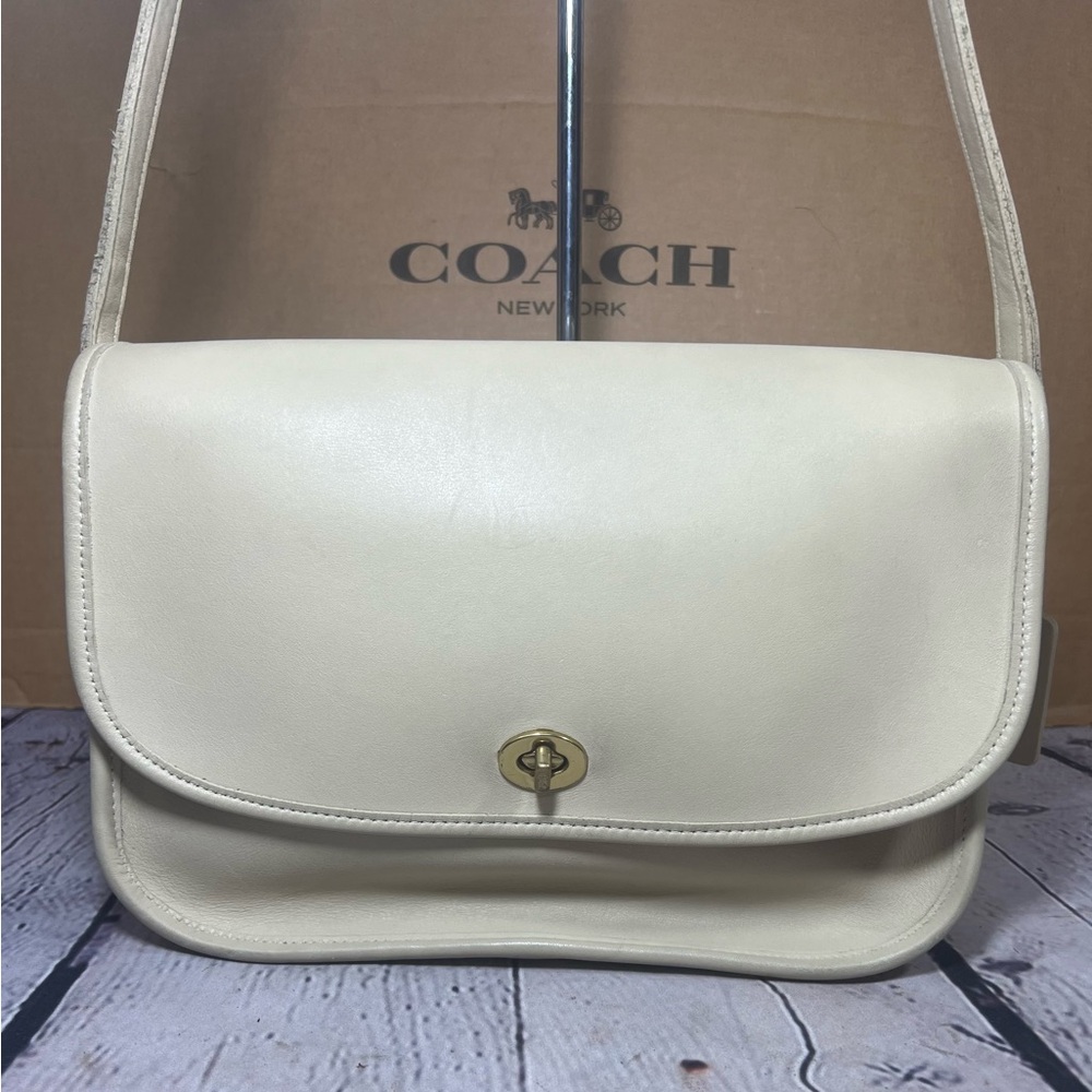 Vintage Coach 9790 City Bag Ivory Bone White Shoulder Bag EXC COND!